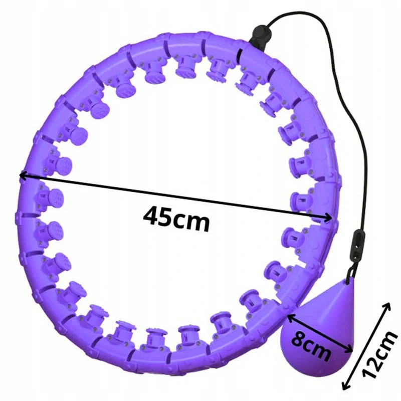 Hula hop so závažím masážna obruč fialová