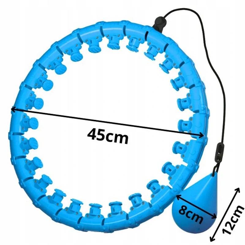 Hula hop so závažím masážna obruč modrá