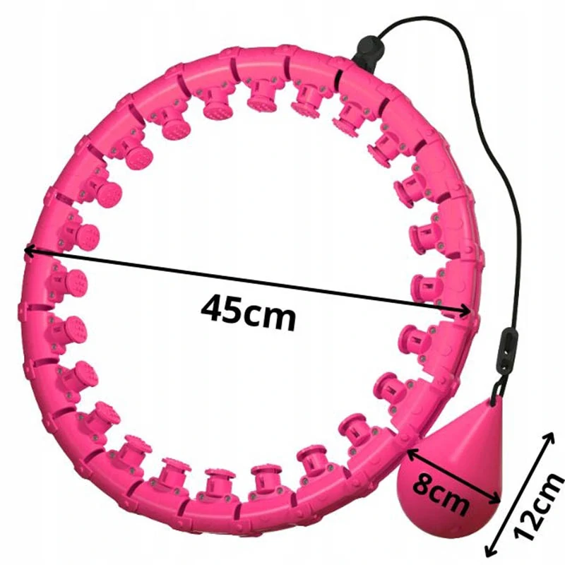 Hula hop so závažím masážna obruč ružová