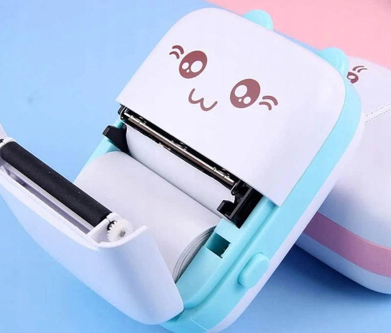 Mini termálna tlačiareň bezdrôtová modrá