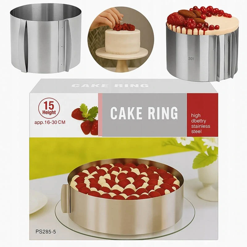 Okrúhla nastaviteľná obruč na tortu 16-30cm