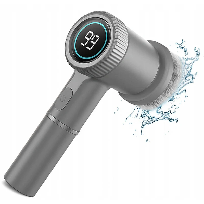 Elektrická rotačná čistiaca kefka 5v1 sivá