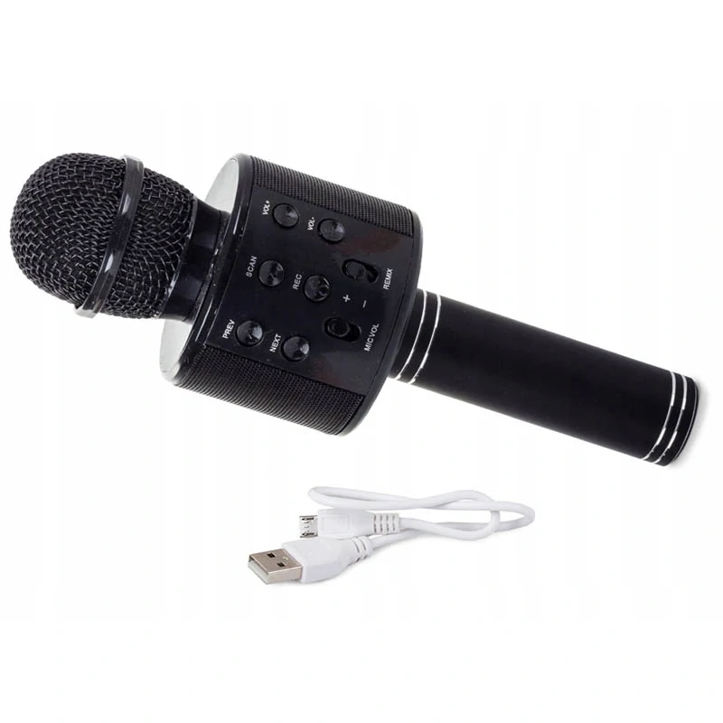 Karaoke mikrofón s puzdrom čierny