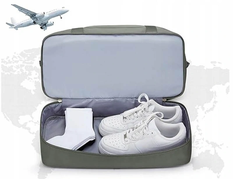 Cestovná taška – príručná batožina s kozmetickou taškou, sivá