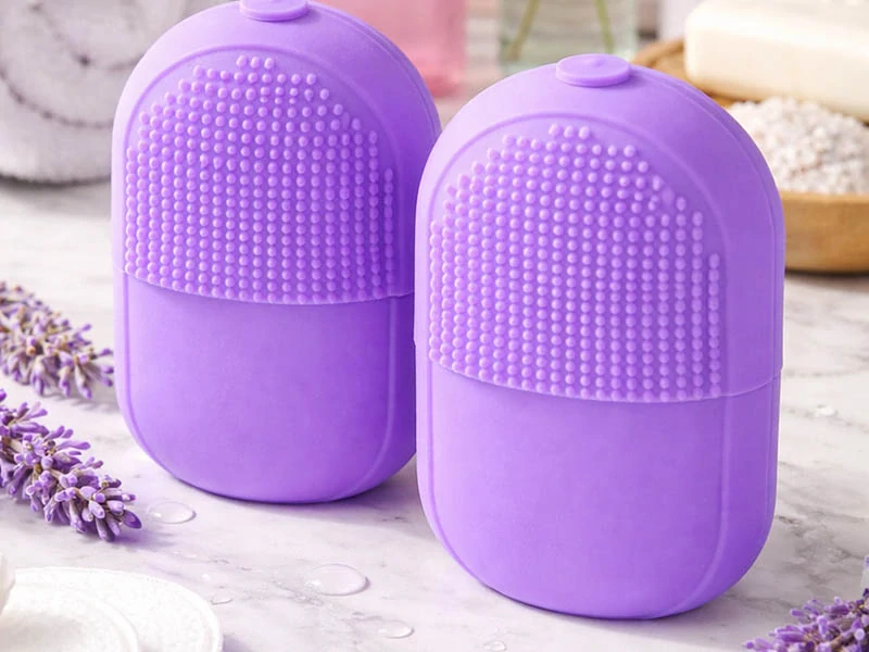 Silikónový ľadový masážny valček na tvár fialový