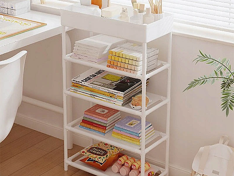 Plastový regál s 5 policami 81cm biely