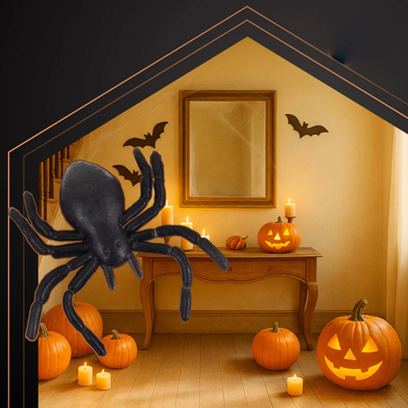 Halloweenska dekorácia Plastové pavúky 10 ks 3 × 3 cm