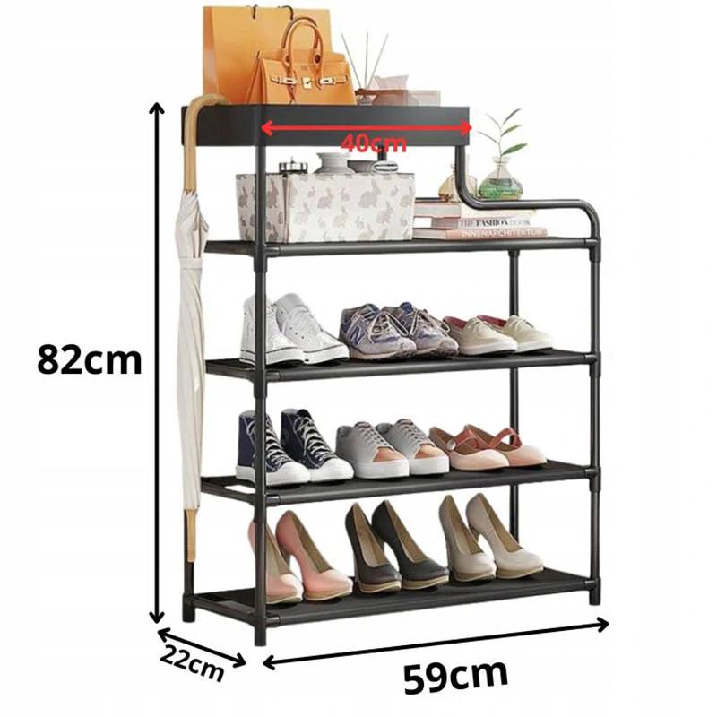 Regál na topánky 82cm čierny