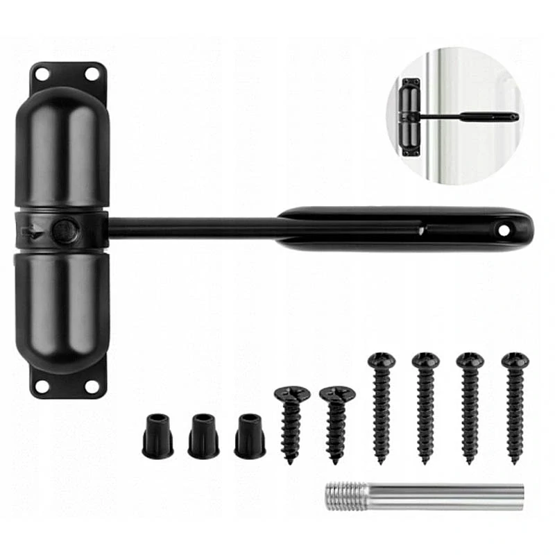 Samozatvárač dverí s ramenom čierny