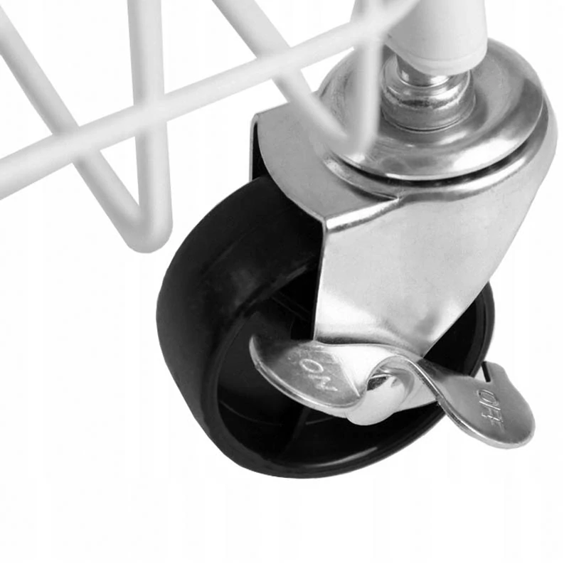 Kovový regál na kolieskach s tromi policami 78 cm biely