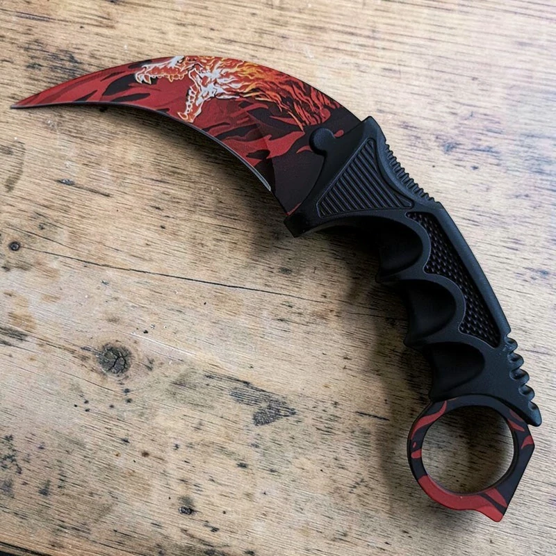 Nôž Karambit s puzdrom RED