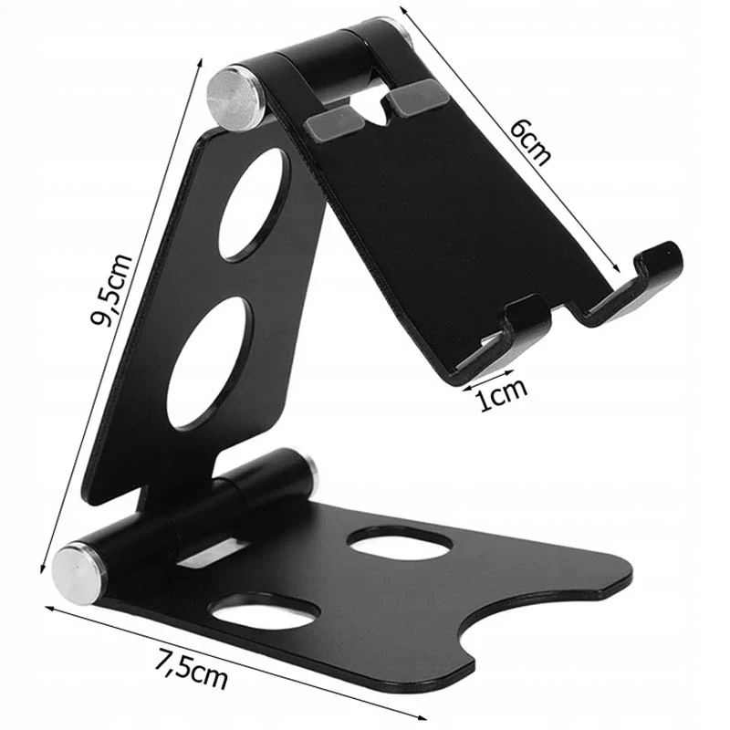 Kovový stojan na telefón a tablet čierny