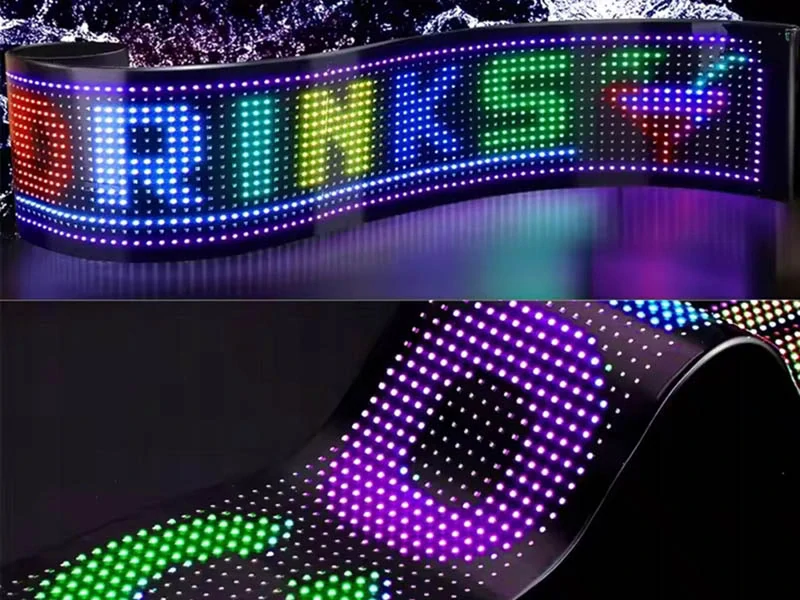 LED panel 16×64 programovateľný na sklo auta