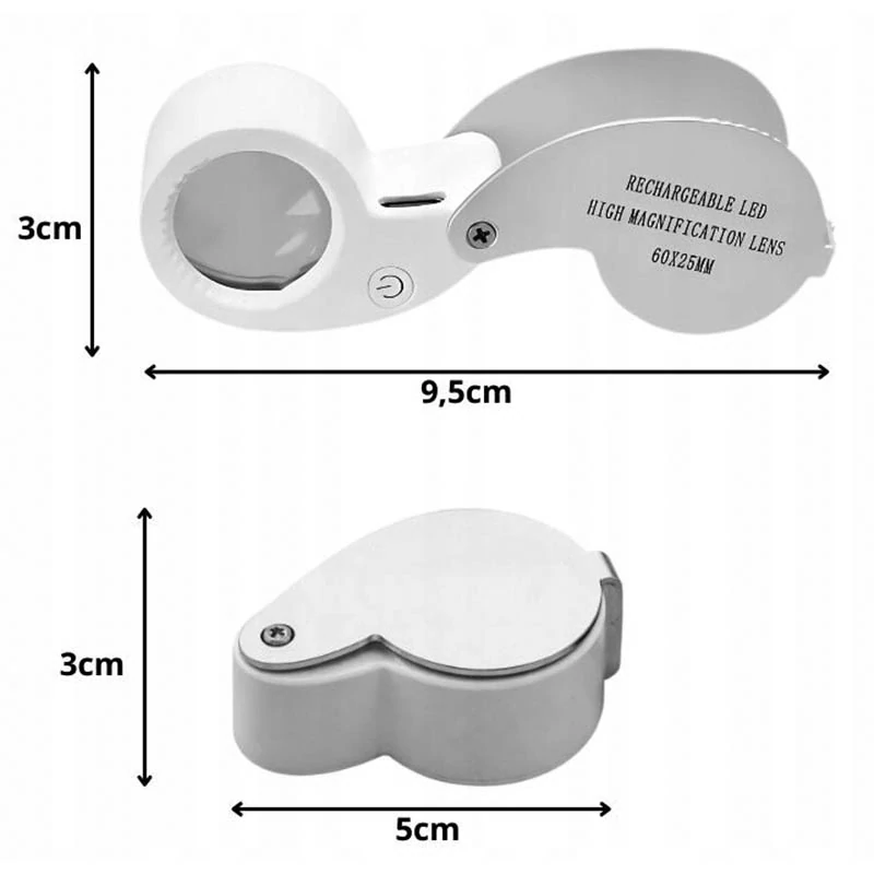 Vrecková lupa 60× LED UV