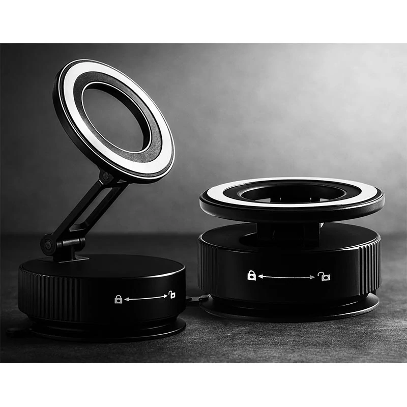 Magnetický držiak na telefón do auta, nastaviteľný, čierny