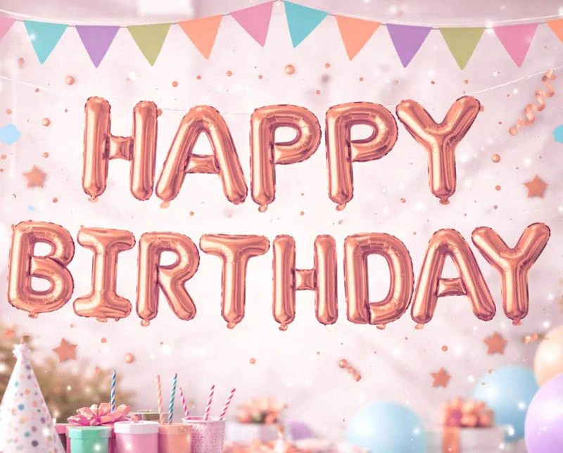 Ružová balónová girlanda HAPPY BIRTHDAY