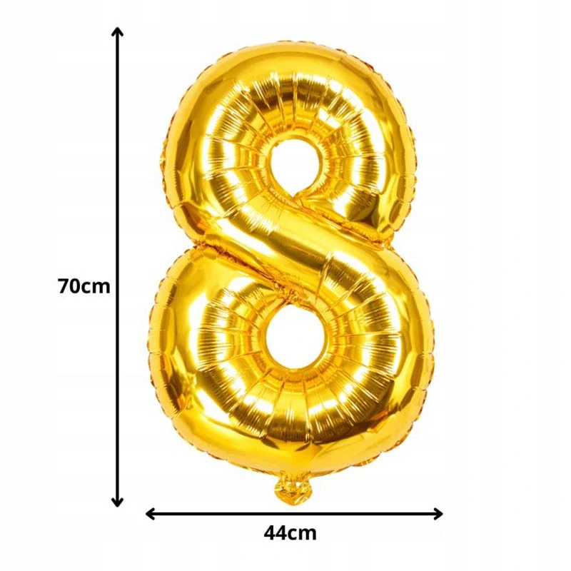 Fóliový balón číslo 8 zlatý 66 cm