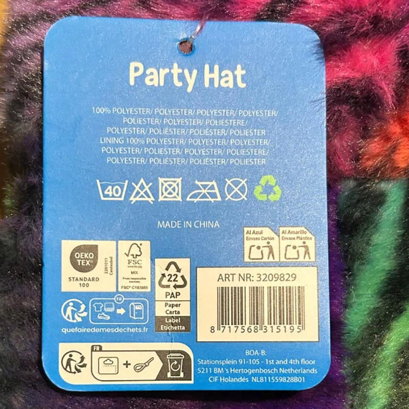 Plyšový párty klobúk