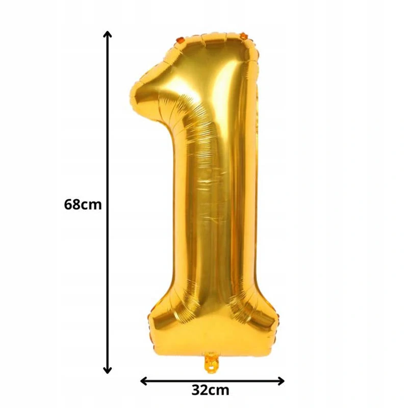 Fóliový balón číslo 1 zlatý 66 cm