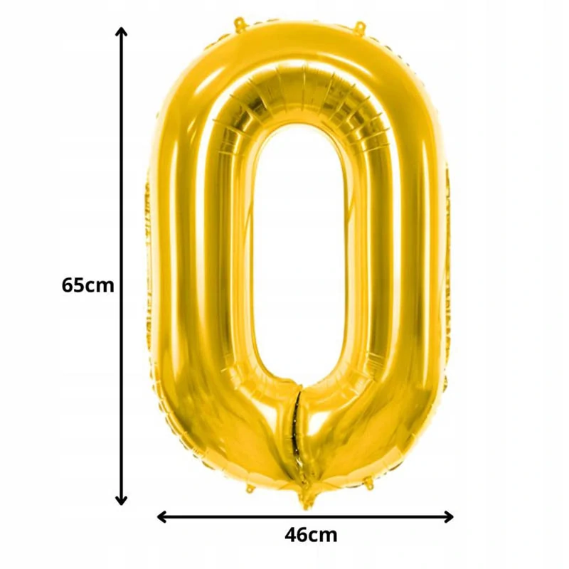Fóliový balón číslo 0 zlatý 66 cm
