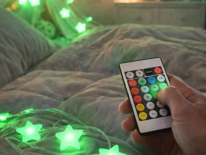 RGB svetelná reťaz 50 LED 7,5 m hviezdičky