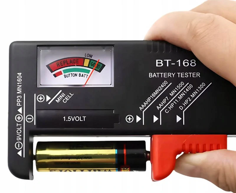 Tester batérií AA AAA C D 9V