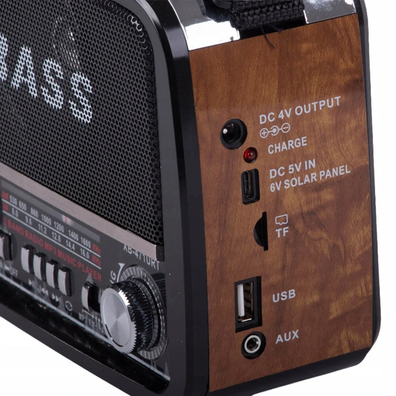 Prenosné retro rádio s MP3 prehrávačom X-BASS hnedé