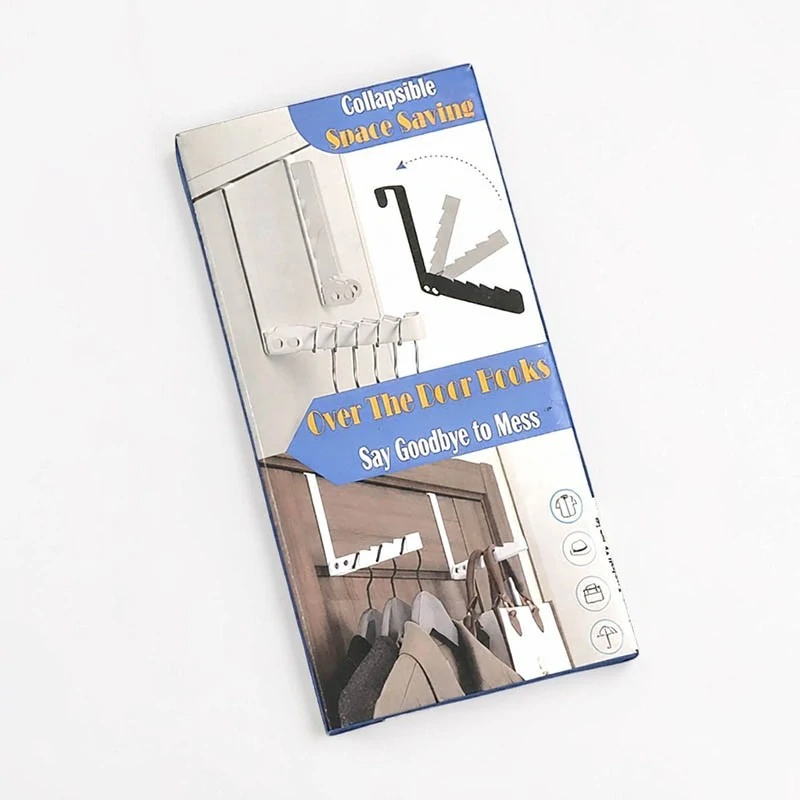 Skladací vešiak na dvere s háčikmi