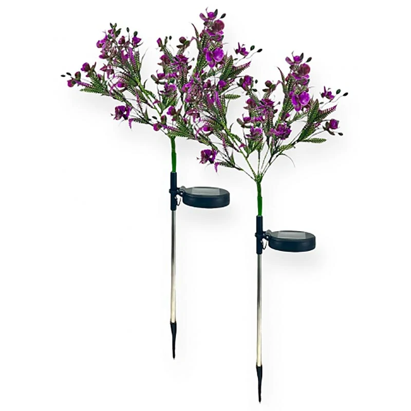 Solárna LED lampa Kvet 2 ks