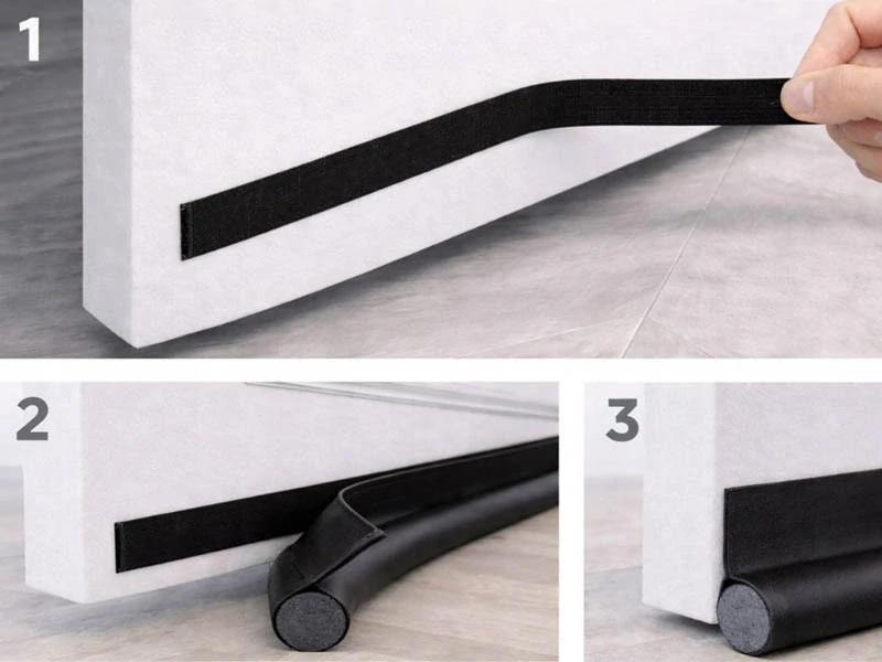 Samolepiace tesnenie pod dvere proti prievanu 96cm čierne