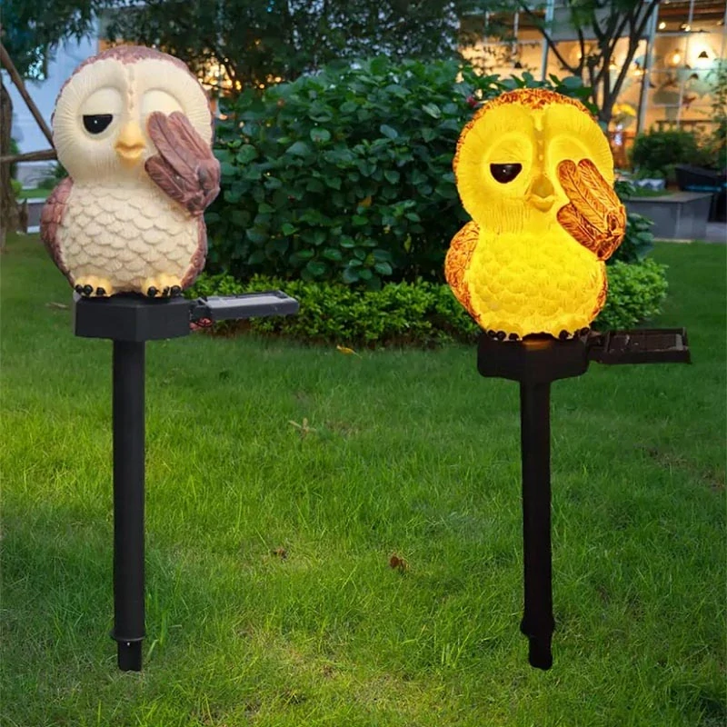 LED solárna lampa sova do záhrady 41 cm