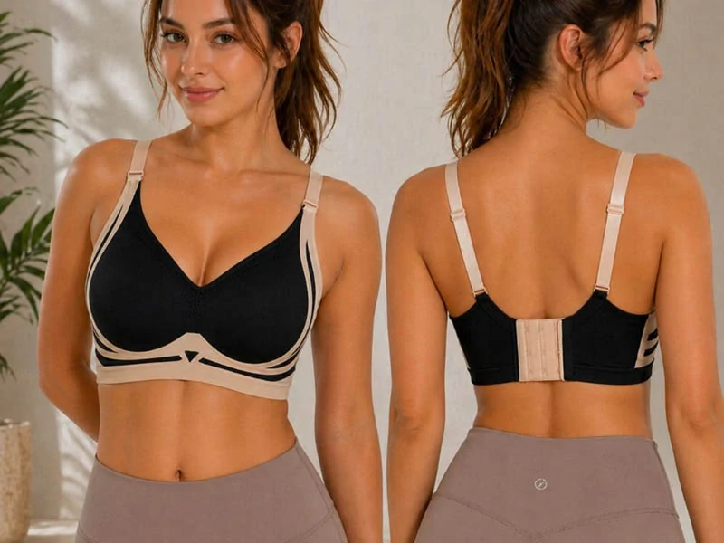 Dámska športová podprsenka push up 2XL čierna