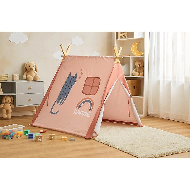 Detský teepee stan ružový 101 × 106 × 106 cm