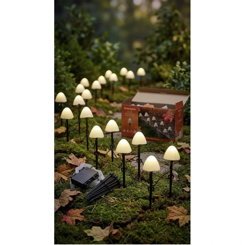 Záhradné LED lampy v tvare húb