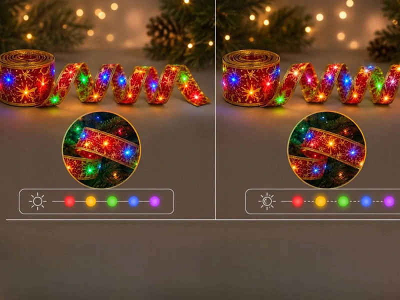 Vianočná LED stuha na stromček 4 m červená
