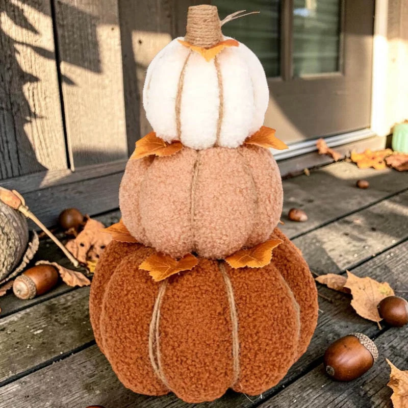 Plyšové dekoratívne tekvice – stoh 3 ks, 33 cm