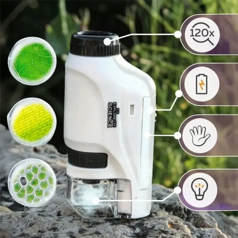 Vreckový detský mikroskop PlayJoy 60× – 120×
