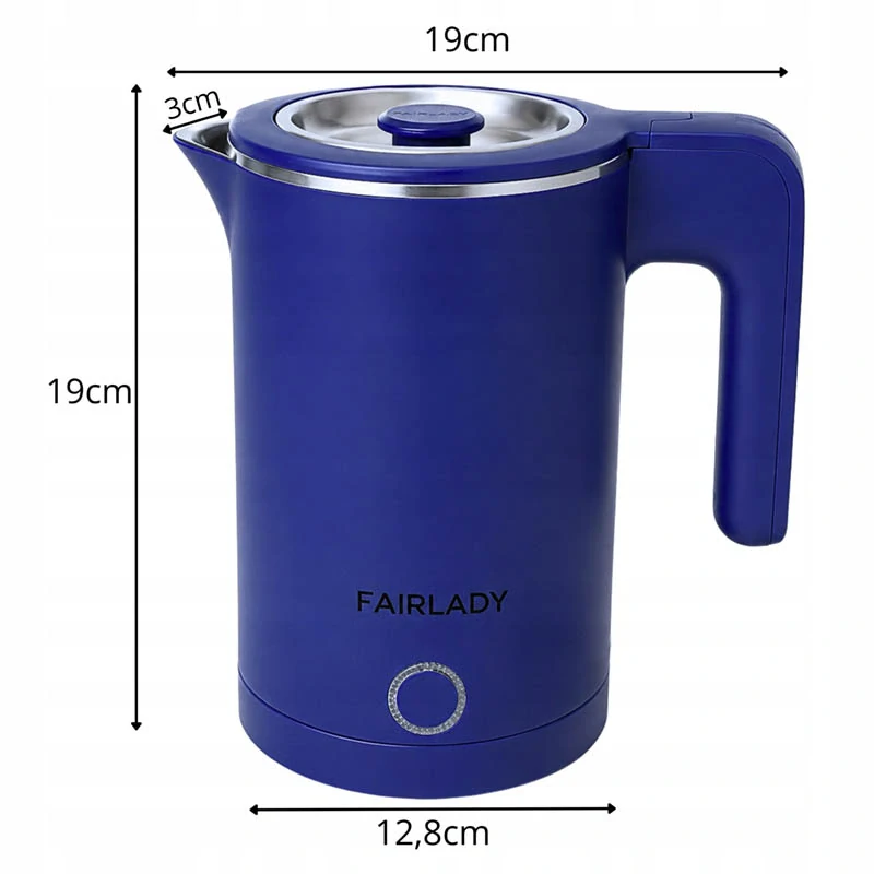 Rýchlovarná kanvica Fairlady 1 l 800 W modrá
