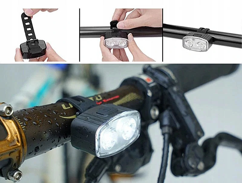 Súprava predného a zadného LED svetla na bicykel s USB-C nabíjaním