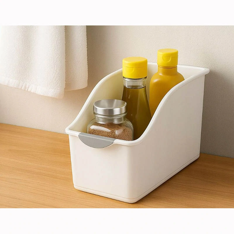 Úzky biely organizér do kuchynskej skrinky 36,5 × 13 × 20 cm