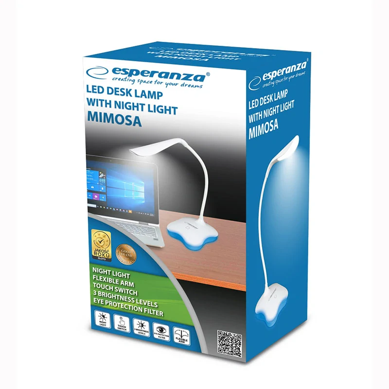 Stolná LED lampa Esperanza MIMOSA biela