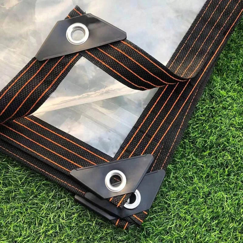 Priehľadná ochranná plachta 2 × 4 m s montážnymi okami