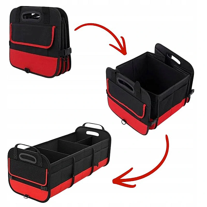Skladací organizér do kufra auta s tromi priehradkami 80 x 32 x 36 cm