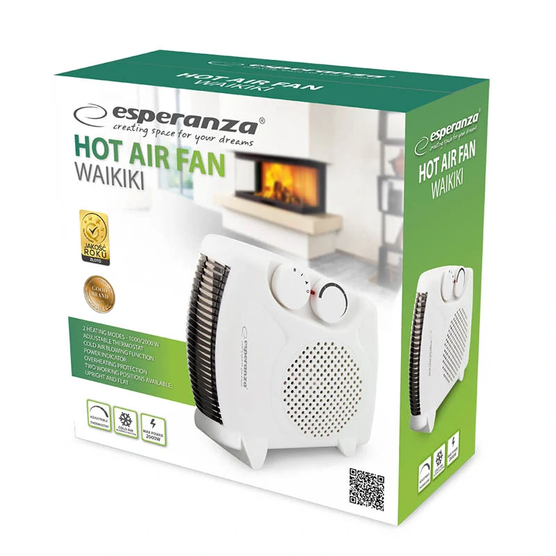 Teplovzdušný ventilátor Esperanza Waikiki 1000/2000 W