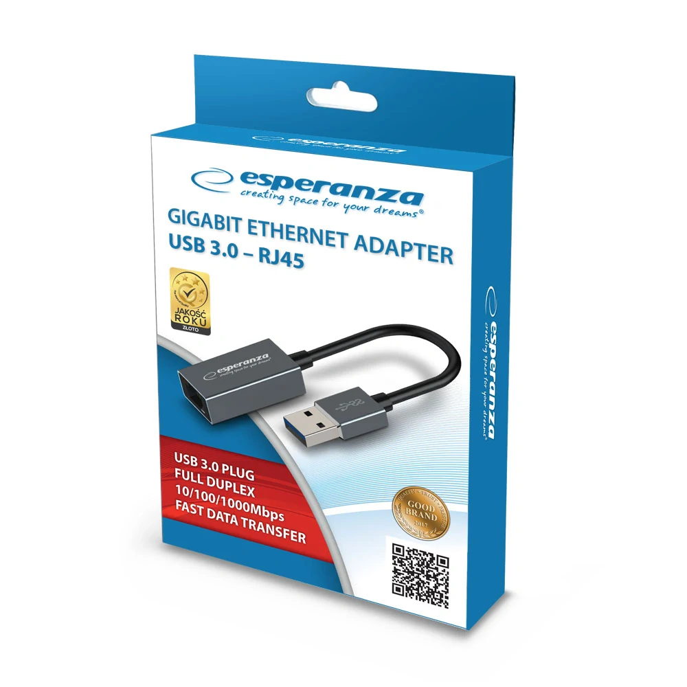 Gigabit Ethernet adaptér Esperanza USB 3.0 – RJ45 1000 Mb/s