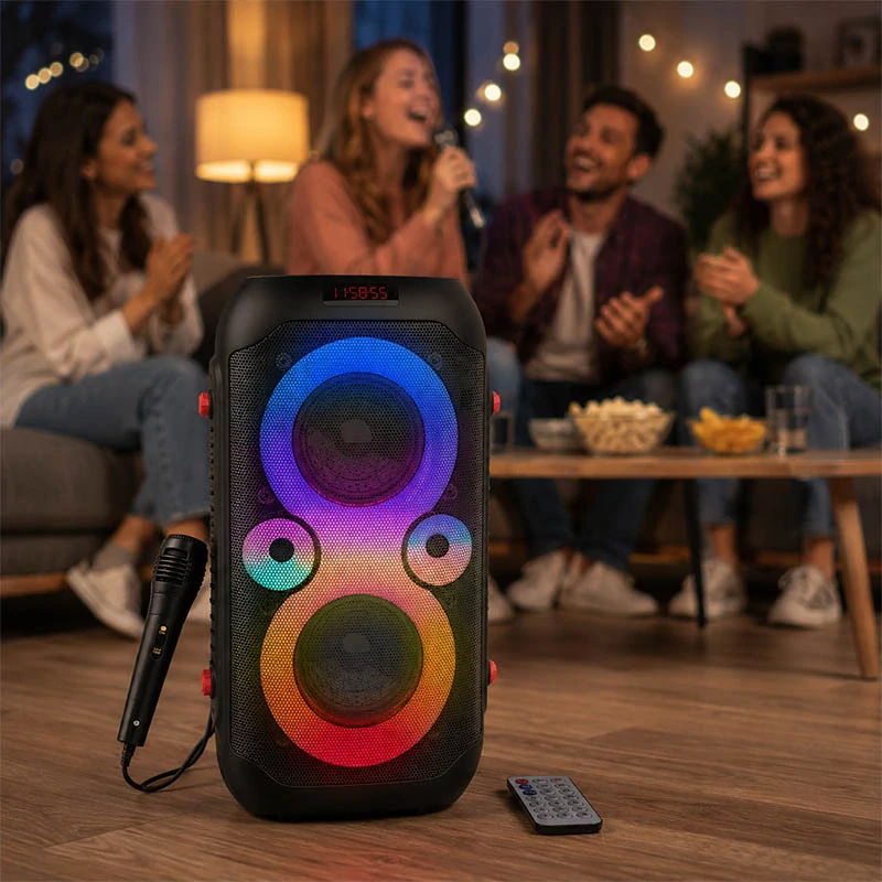Bluetooth karaoke reproduktor Esperanza SINGER s RGB podsvietením