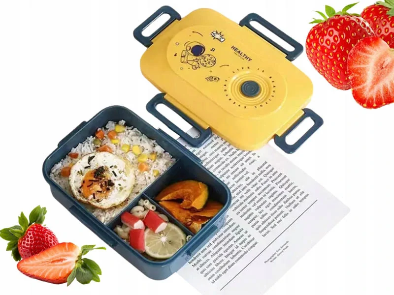 Lunch box s priehradkami a príborom na desiatu aj obed zelený