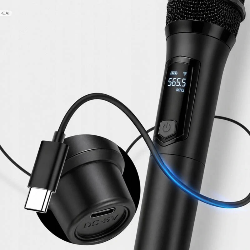 Bezdrôtové mikrofóny 2 ks s prijímačom pre karaoke, vystúpenia a prezentácie