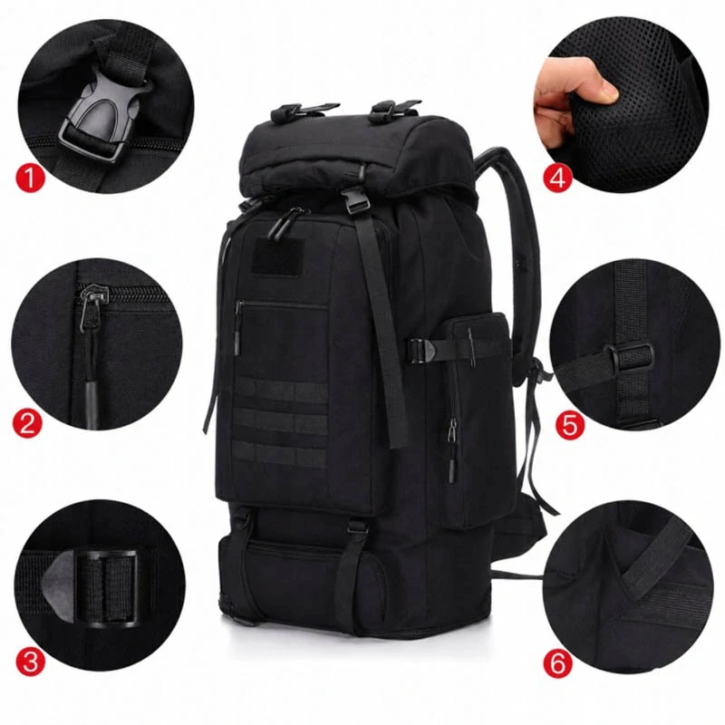 Turistický batoh 100 l na trekking a viacdňové výpravy čierny