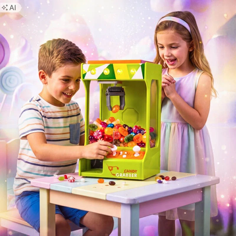 Detský automat na chytanie sladkostí s pazúrom a joystickmi